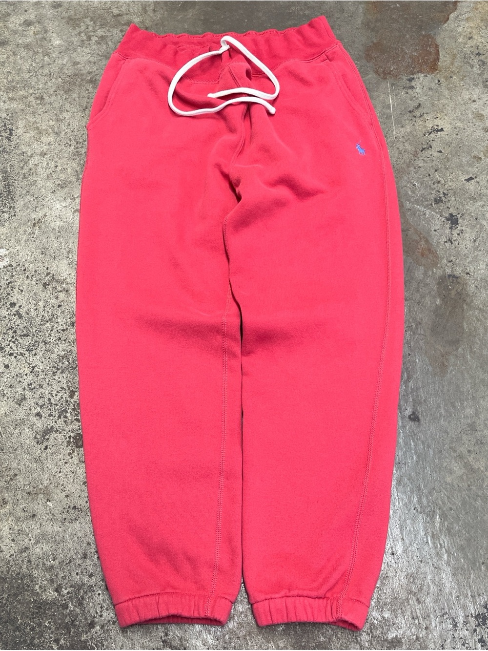 Polo Ralph Lauren Joggers Men’s Medium Bright Red Comfy Heavyweight Casual Retro